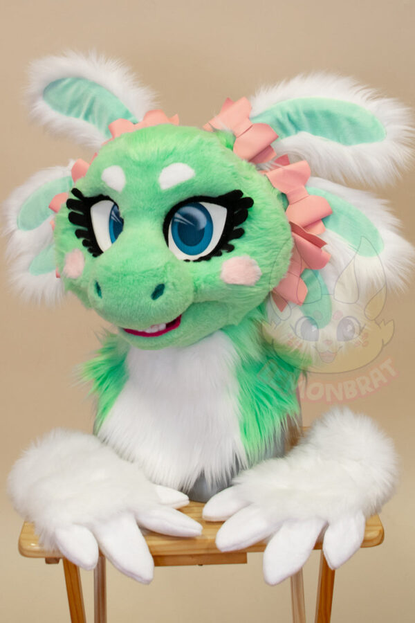 Minty Axolotl Partial Fursuit